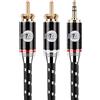 Cavo Audio Stereo 2 RCA Maschio A 2 RCA Maschio 2 Metri – Intrecciato In Nylon – Yeung Qee - 3