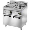 Fimar attrezzature per la ristorazione p SFM18D Friggitrice elettrica su mobile trifase 11,5+11,5 kW coppia vasca 18+18 litri cestello grande