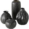 Boltze 4 vasi Zalina H9-20 cm, materiale: porcellana nera