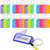 GGXZHT 32 Pezzi Targhette Portachiavi con Etichetta, Etichette per Chiavi, Scrivibile Targhette Segna Chiavi Plastica Chiave Portachiavi Per Chiavi Della Porta, USB, Bagagli, Animali Domestici ecc