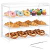VEVOR Vetrina per Pasticceria da Banco Espositore a 3 Ripiani da Banco in Acrilico Vetrina Portapane Torte con Anta a Ribalta per Biscotti, Torte, Ciambelle, da Panetteria 482 x 232 x 380 mm