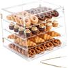 VEVOR Vetrina per Pasticceria Portapane, Espositore per Panetteria Commerciale a 4 Ripiani, Vetrina per Pane in Acrilico da Bar con Porta Posteriore Magnetica per Biscotti 530 x 435 x 415 mm
