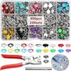 Rairsky 200 Pezzi Set Bottoni Automatici con Pinza Bottoni a Pressione Metallo Set Di Bottoni ad Anello In Metallo Colorato Non è Necessario Cucire per L'Artigianato Diy Borse per Vestiti 9,5 mm, 10 Colori