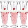 Mezchi Confezione da 6 bicchieri in acrilico per frappè, 425,2 g, trasparente, vecchio stile, bicchieri per gelato, bicchieri in plastica per fontana Pina Colada, ideali per succhi, bevande tropicali,