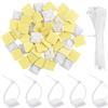 HQdeal 50 Pezzi Autoadesivo Clip Cavo Fermacavi Support Base per Fascette Stringicavo 20mmx20mm con Fascette Plastica per Cablaggio, Fascette Elettricista in Nylon Multiuso 100mmx3mm, Bianco
