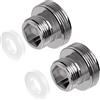 Yvyan Adattatore per rubinetto M16-M22×2, adattatore filettato per filettatura esterna M16(≈15,5 mm) e M22(≈21,5 mm), adatto per rubinetti da cucina, risparmio d'acqua, depuratore d'acqua