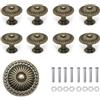 WJUAN 8 Pezzi Pomelli per Pobili Vintage, 24 mm Pomelli per Mobili, Pomelli Rotondi, Bellissimo Retrò, con Viti, Adatto per Cassetti, Cucine, Bagni, Armadi