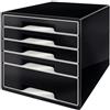 Leitz Cassettiera in plastica Leitz Wow Dual Color Black - 934412