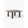 Westwing Collection Tavolino da salotto in marmo con gambe in legno di quercia Lyndi