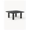 Westwing Collection Tavolino da salotto in marmo con gambe in legno di quercia Lyndi