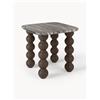 Westwing Collection Tavolino in marmo con gambe in legno di quercia Lyndi