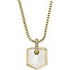 Fossil Collana da donna in acciaio inossidabile con chiusura a moschettone con ciondolo a forma di pentagono rotondo