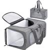 Petsfit Trasportino per Cani Lavabile, Trasportino Gatto Grande da Viaggio in auto/treno/aereo, M/Grigio