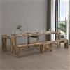 Dmora - Set tavolo e sedie Crispin, Composizione multiuso, Set con consolle e 1 panca allungabili, 100% Made in Italy, 66x25h45 cm, Acero