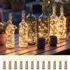 LEECOCO Catena luminosa per bottiglie di vino - Doppia capacità della batteria, 2 m, 20 LED, durata extra lunga, filo di rame, luce per bottiglie di Natale, decorazione per feste (12 pezzi, bianco