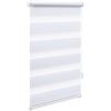 OBdeco Doppia tenda a rullo, fissaggio senza fori, larghezza 60 cm x altezza 130 cm, larghezza tessuto 56 cm, colore bianco, trasparente e oscurante