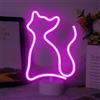 Aslanka Luce al neon a forma di gatto, luce notturna LED, batteria/USB alimentata, decorazione per Natale, compleanno, camera da letto, lampada da tavolo per bambini