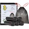 AURMOO Sacchetti Spazzatura 60L con Cordino, Sacchetti Degradabili, Müllbeutel con Cordino, 90 Unitã, Sacchi per Pattumiera per Cucina, Soggiorno, Ufficio, B60xH80cm, Nero
