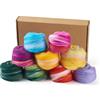 Craftdady Gomitolo di lana per infeltrimento ad ago, 45 g, in fibra naturale, per filatura a mano, feltro, materiali fai da te, 9 colori
