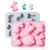 DragonX2 2 Easter Rabbit Silicone Moulds, Stampo In Silicone Coniglietto 3d For Chocolate Candles Soap Cakes Jelly