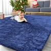 Homaxy Tappeto morbido a pelo lungo per soggiorno, passatoia a pelo spesso e morbido, lavabile in lavatrice, antiscivolo, per la cameretta dei bambini, 80 x 150 cm, colore blu navy