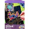 Disney Store Disney Stitch, libro A5, per bambini, scratch Art, con 15 motivi in formato A5, con penna antigraffio in legno, effetto arcobaleno, set creativo a partire dai 3 anni in su