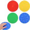 Fukaisu 4pz Cuscinetti Tattili in Silicone, 4 Stili Cuscinetti Morbidi e Strutturati per Bambini Essenziali l'Aula Tappetini Tattili per Alleviamento Della Pressione (Blu, Giallo, Verde, Rosso)