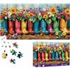 Bimkole Stivali Puzzle per Adulti 1000 Pezzi, Fiore Puzzle Di Carta Da 1000 Pezzi - Divertente E Stimolante Puzzle Decorativo per La Famiglia, Ottima Idea Regalo, 80 X 41 cm