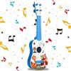 Yoihuqi 41CM Chitarra Giocattolo, Plastica Ukulele per Bambini, Mini Chitarra Bambini, Musica Giocattoli Educativi, Chitarra con 3 Corde Regolabili, per Principiante (Blu)