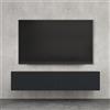 doporro Mobile Porta TV Sospeso 140 cm con 2 Ante Marrone Chiaro e Antracite Opaco, Credenza Bassa da Soggiorno Salotto, Madia Consolle Bicolore per TV Fernsehschrank02