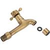 Segutage Rubinetto Vintage per Montaggio a Parete, G1/2 Ottone Massiccio a Parete Nastro Singolo per Acqua Fredda Classico Europeo Rubinetto Acqua Monocomando per Lavello da Cucina Mop Pool (Lungo)