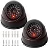 GAOUTO 2 pezzi fotocamera finte, supporto da parete per fotocamera manichino, telecamera di sorveglianza con LED rosso lampeggiante, finta, telecamera di sorveglianza, fotocamera Atrappa esterna per interni