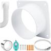 BSTDAYEVER Flangia de Connettore de Condotto di Ventilazione Plastica 100mm | Flangia Diritta Tubo Vent Systems Flange di Collegamento con Fascette Stringitubo e Nastro Alluminio per Il Sistema Vent