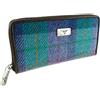 Glen Appin of Scotland Harris Tweed LB2100-COL079 - Supporto per borsa con cerniera lunga, motivo tartan verde e viola