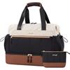 LOVEVOOK Borsone Da Viaggio Donna, Borsa Da Viaggio, 30L Borsa Parto Ospedale, Bagaglio a Mano, Borsone Palestra Duffel Bag Borsa Piscina, Beige Marrone Nero