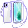 FERLAN Cover per Honor 400 Lite con Cordino, 360 Gradi Antiurto Custodia con Protezione Schermo Integrata Trasparente Rugged TPU Bumper Doppia Protettiva Cover per Honor 400 Lite -Viola