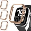 iVoler 3 Pezzi Cover Rigida PC per Apple Watch Series 11/10 46mm (Senza Pellicola Protettiva), Ultra Sottile Custodia Antiurto e Anti-Graffio Bumper Case, Oro Champagne