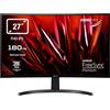Acer Nitro ED273S3bmiipx Monitor Gaming Curvo FreeSync Premium 27, Display FHD, 180 Hz, 1ms(VRB), 16:9, DVI, HDMI 2.0, DP 1.4, Lum 250 cd/m2, ZeroFrame, Audio Out, Speaker Integrati,Cavo HDMI Incluso
