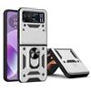 ESTH® Cover per Motorola Razr 40 con Custodia per Fotocamera Scorrevole e Supporto ad Anello [Custodia Paraurti Compatibile con Supporto Magnetico per Auto], Argento