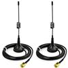 DollaTek 2Pcs 433 MHz Unity Gain Omni, 5,5 Pollici Antenna con Base Magnetica e connettore SMA Maschio Impedenza 50 Ohm - 5DBI