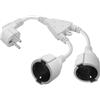 CERRXIAN Cavo di alimentazione splitter a Y UPS Schuko UPS da 1 piede, IEC 320 CEE 7/7 maschio a 2X CEE 7/3 Cavo di prolunga adattatore Schuko femmina Europa (Bianco-L)