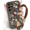 Yirlbey Cover con Cordino Orologi per Samsung Galaxy S21 Ultra (5G) 6,8, Morbido Silicone Custodia con Aesthetic Fiori Flower Disegni, Bumper Case con Tracolla Collana per catena Samsung S21 Ultra 5G