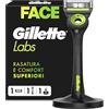 Gillette Labs Con Barra Esfoliante, Rasoio Da Uomo Gillette, 1 Manica, 1 Ricarica Lama, Include Supporto Magnetico Premium