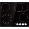 Klarstein Piano Cottura in Vetroceramica a 4 Fuochi, 6100W Integrato con Controllo Touch e Timer, Design Moderno per Cucina