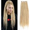 PORSMEER Extension dreadlocks da 24 pollici, trecce per capelli crochet fatte a mano, 0,6 cm, hippie lisci dreads, dee locali per donne (bionde, single-ended)