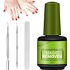 KIKVTER Solvente Per Smalto Semipermanente, Solvente per Smalto 15ml, Remover Semipermanente Unghie, Rimuovi Semipermanente Unghie, con Lime per Unghie e Raschietti per Smalto e Spingi Cuticole