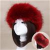 MANGGUO Fascia per capelli da donna, in finta pelliccia, accessorio per capelli per esterni, equitazione, passeggiate, sci, colore: rosso vino