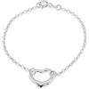 Tuscany Silver Bracciale da Donna in Argento Sterling con Charm Cuore Belcher da 18 cm/7