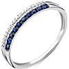 Miore Anello da donna a doppia fila di diamanti eternità in oro bianco 9 carati/375 con pietre zaffiro blu 0,19 carati e diamanti brillanti, gioielli, 54 (17.2), Oro, Diamante