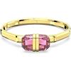 Swarovski Lucent Bracciale Rigido, con CristalliSwarovski , Chiusura Magnetica, Fascia con Incisione, Placcato in Tonalità Oro, Taglia M, Rosa